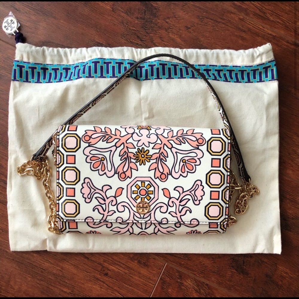 NWOT Tory Burch Garden Party chain wallet